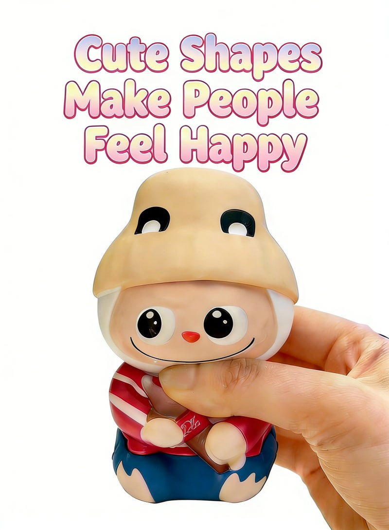 LABUBU D patten Squishy Toys, Novelty Decompress Toys, Squeeze Stress Ball Pinch Cute Sensory Toys for Relieving Fidget Rising Character Shaped Novelty Things Birthdays Cosplay Party Opp Packaging Gift Decorations - Image 1